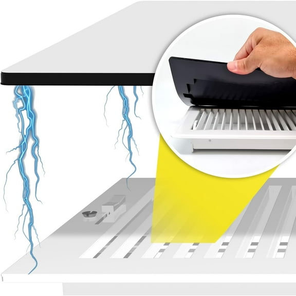 HMMAGNETS Powerful Magnetic Vent Covers for Ceiling, Wall, & Floor, White (8”x15”), 3-Pack