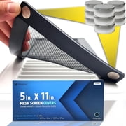 HMMAGNETS Magnetic Vent Screen Mesh Covers for Floor, Wall & Ceiling, Black 5 x11 , 3-Pack
