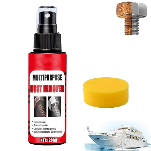 Powerful Marine Rust Remover Spray, Multi-purpose Heavy Rusts Removers Spray, Versatile Marine Surface Cleaner, Fast-Acting Removers, Easy to Sprays, For Tools, Metals Parts, 120ml