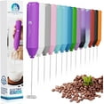thumbnail image 1 of Powerful Milk Frother Handheld Foam Maker, Mini Whisk Drink Mixer for Coffee, Cappuccino, Latte, Matcha, Hot Chocolate, No Stand, Dark Orchid, 1 of 5