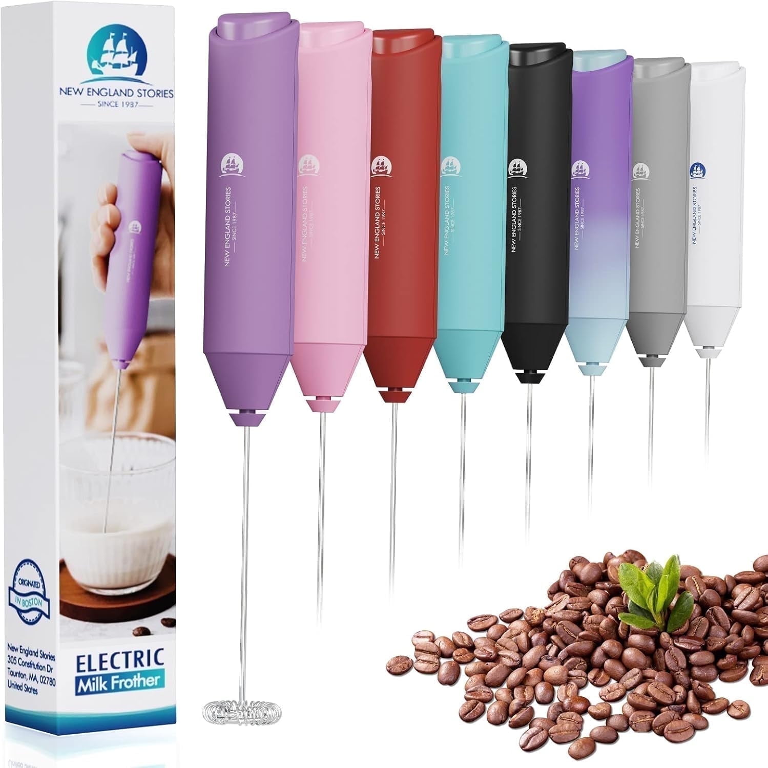 Powerful Milk Frother Handheld Foam Maker, Mini Whisk Drink Mixer for Coffee, Cappuccino, Latte, Matcha, Hot Chocolate, No Stand, Light Purple