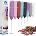 thumbnail image 1 of Powerful Milk Frother Handheld Foam Maker, Mini Whisk Drink Mixer for Coffee, Cappuccino, Latte, Matcha, Hot Chocolate, No Stand, Light Purple, 1 of 7