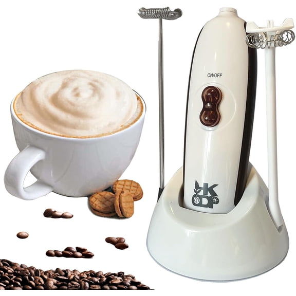 Powerful Milk Frother Wand - Battery Operated Handheld Drink Mixer - Electric Whisk Foam Maker for Coffee, Lattes, Cappuccino, Matcha, Hot Chocolate & Creamer