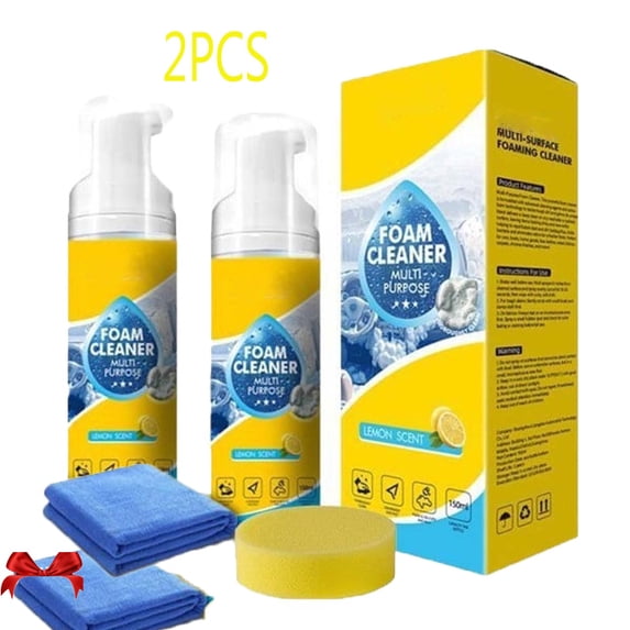 Powerful Multipurpose Car Interior Foam Cleaner,All Around Foam Cleaner, Quick Spray and Wipe All Purpose Waterless Detailer, Cars Seat Foams Cleaners Spray 2PCS