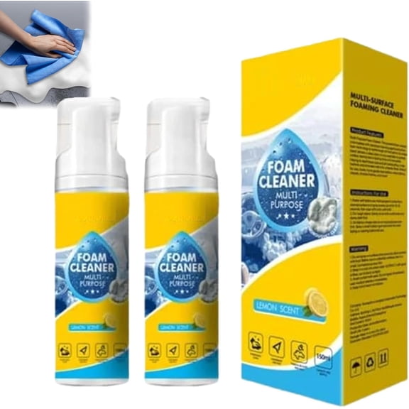 Powerful & Multipurpose Car Interior Foam Cleaner, All-Purpose Rinse-Free Foam Cleaner Spray, Deep Penetration Rich Foaming Stain Remover for Car & Home(2set)