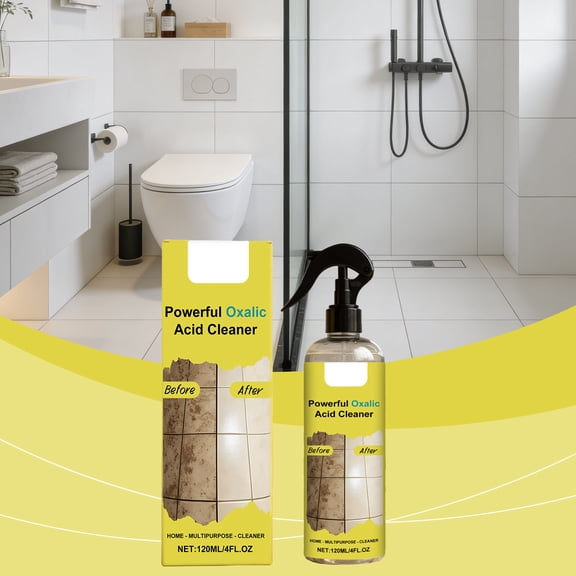 Powerful Oxalic Acid Cleaner Spray,4 fl oz Multi-Effect Decontamination Solution,No Scrubbing Formula for Removing Rust,Limescale,and Soap Scum, Versatile for Kitchen,Bathroom, and Household Surfaces