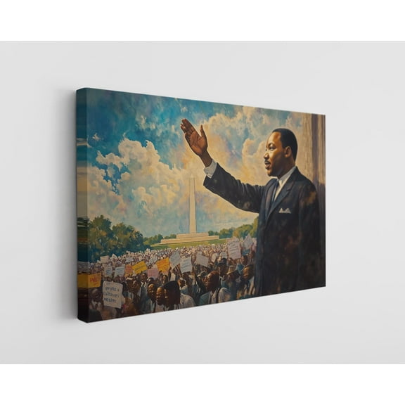 A Powerful Painting of Martin Luther King Jr. Canvas Wall Art - High-Quality Historic Print - Handcrafted Inspirational Decor - Stylish Wall Art - Gift for Leaders