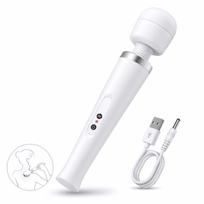 Artrylin Powerful Personal Wand Massager, Quiet Handheld Electric Back Massager with 10 Vibration Modes, Sports Recovery and Relieve Deep Tissue Muscle Pain for Neck Back Shoulders Legs Feet (White)