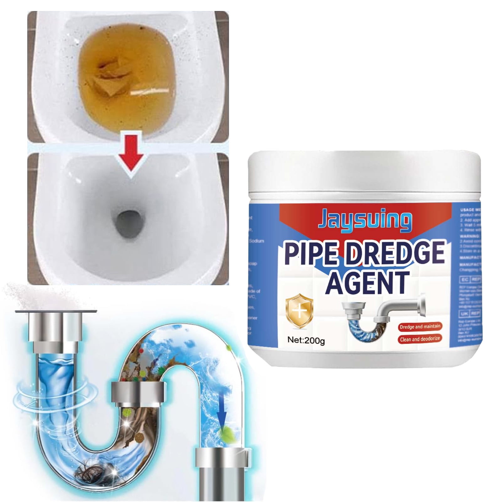 Powerful Pipe Dredge Agent, Sink Drain Cleaner Toilet Pipe Dredging