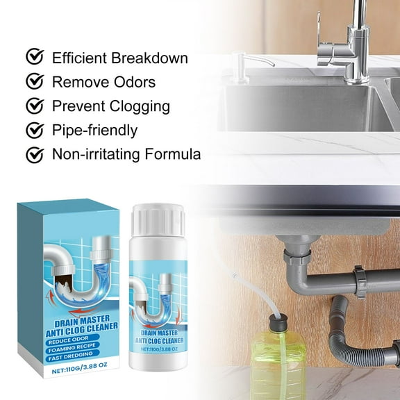 Powerful Pipe Dredge Cleaner Tool Clog Remover for Kitchen and Toilet Effective Foam Action Odor Elimination