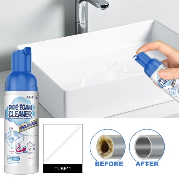 Powerful Pipe Foam Cleaner  300ml Quick Acting Easy to Use, Safe for All Pipes, Removes Tough Clogs & Odors