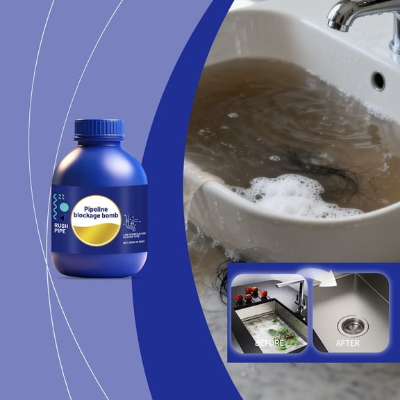 Powerful Pipeline Dredging Powder, Fast Acting Drain Cleaner for Kitchen Sink, Toilet & Bathroom Pipe Unclogging and Odor Removal