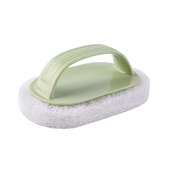 Powerful Scrub Brush with Handle Non Scratch Sponge Eraser for Bathroom Tub Tile Grout Kitchen Household Deep Cleaning
