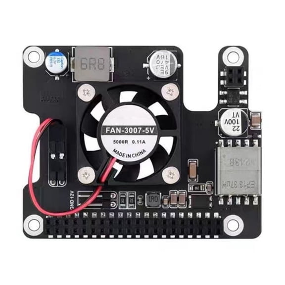 Powerful Power Over Ethernet Expansion Board For RDK Featuring Onboards Cooling Fan and Metal Heatsink Pad Efficient