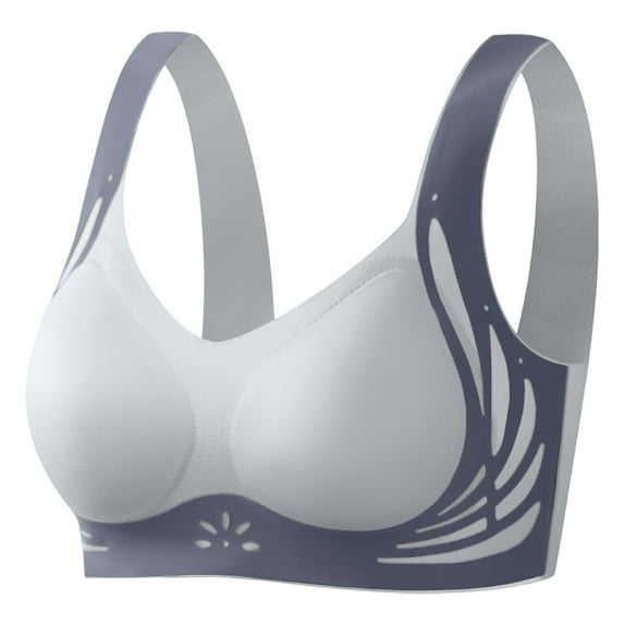 Powerful Push Up Seamless Wireless Bra - Full Coverage, Anti-Sagging, No Underwire for Soft All-Day Wear Sky Blue 40
