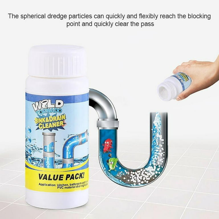 Powerful Pipe Dredge Deodorant, Sink Drain Cleaner Toilet Pipe Dredging  Agent Sewer Powder Cleanser for Kitchen Toilet Pipeline Quick Cleaning Tool