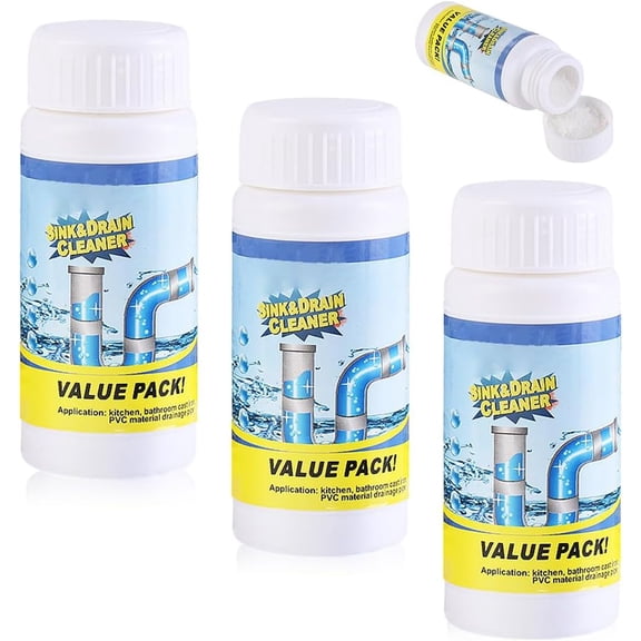 Powerful Sink and Drain Cleaner Powder | Wild Tornado Formula for Fast Clog Removal, Prevents Future Blockages in Kitchen Sinks, Shower & Bathtub Drains