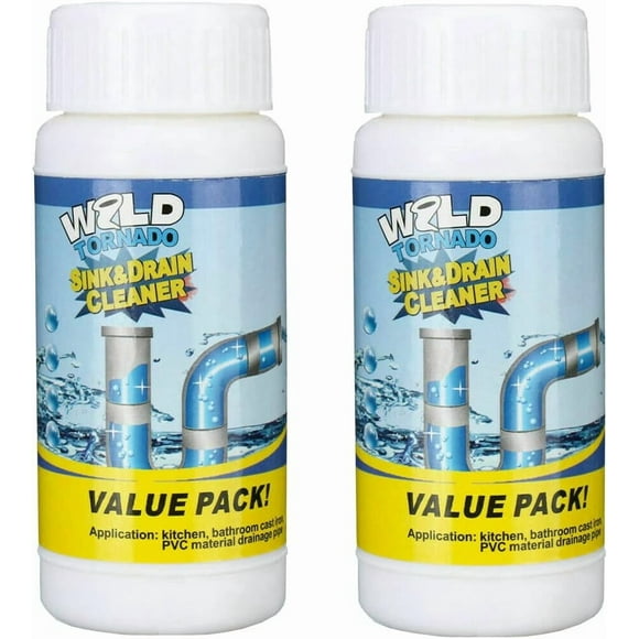 Powerful Sink and Drain Cleaner Portable Powder Cleaning Tool Chemical Powder Agent for Kitchen Toilet Pipe Dredging (2-Pack)