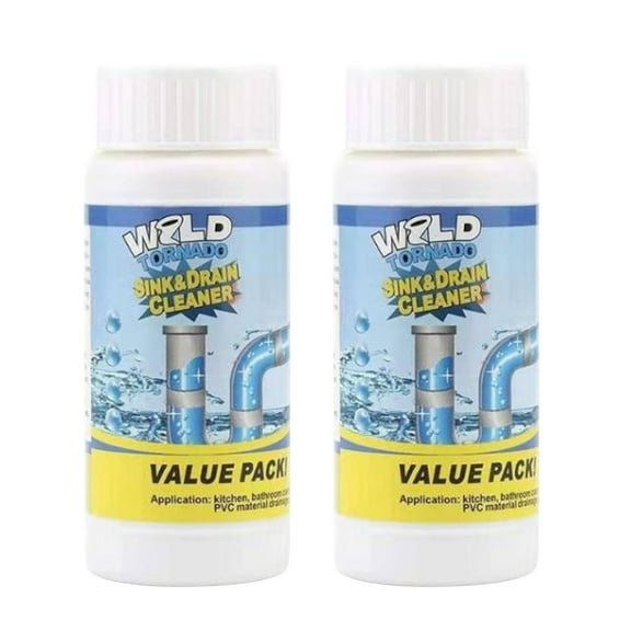 Powerful Sink and Drain Cleaner Value Pack Fast-Acting Formula for Kitchen & Bathroom Pipes, 2 Bottles