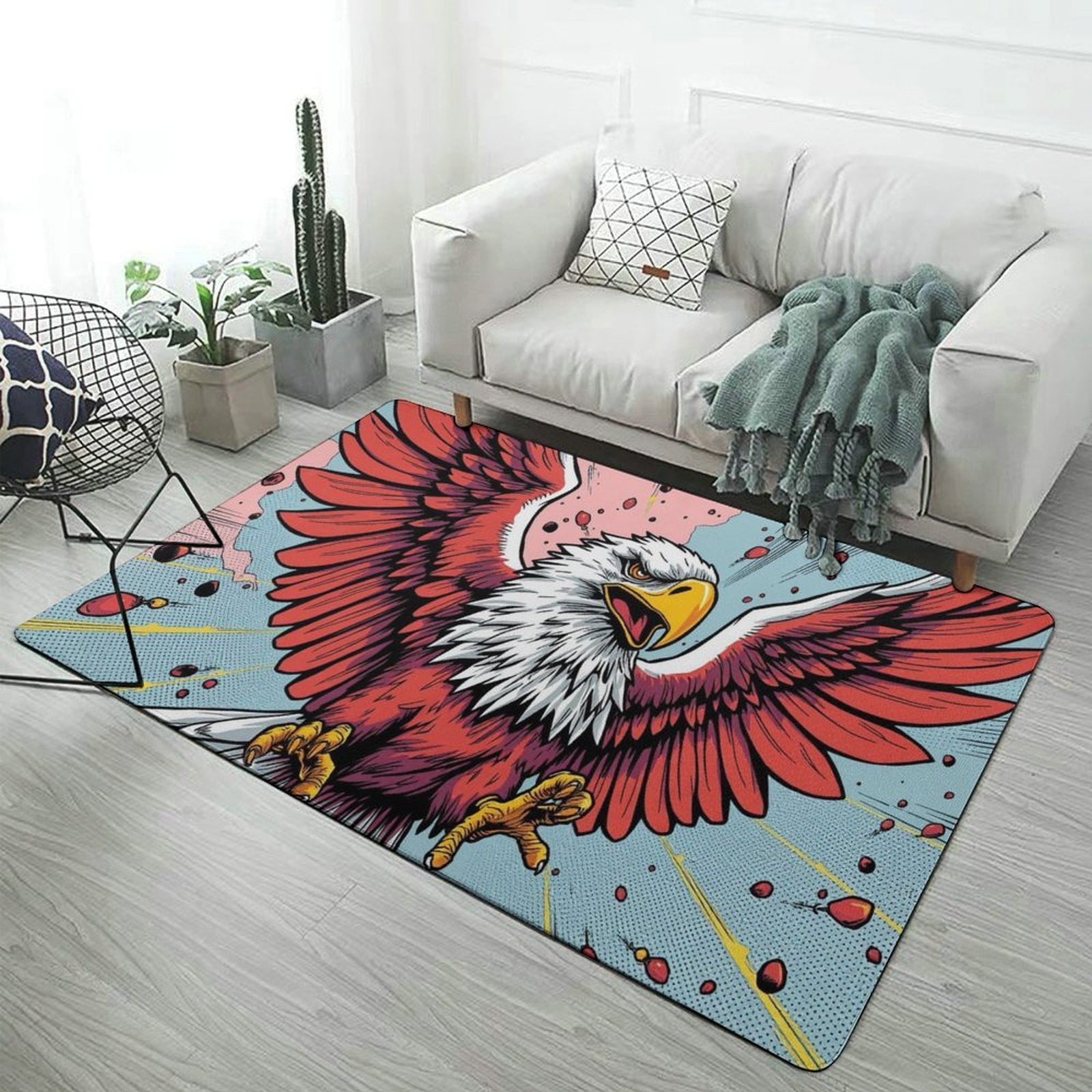 Powerful Soaring Eagle Carpet Area Rug Room Living Room Bedroom Large ...