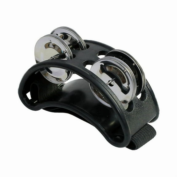 Powerful Sound Foot Tambourine Adjustable Foot Tambourines with Musical Instrument for Performance Singing Black
