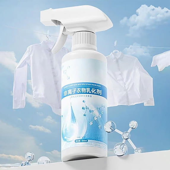 Powerful Stain Remover Spray for Clothes, Non-Ionic Emulsifier, Brightens Whites, Gentle on Fabrics, 300ml - Ideal for Laundry and Upholstery A