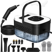 NIRGU Handheld Portable Steam Cleaner, 1500W, 1.25L Tank, 15s Heat‑up Time, 6‑Level Touch Control, Multi‑Surface Steam Vacuum for Floors, Sofas, Windows, Kitche