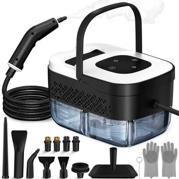 NIRGU Steam Cleaner, 1500W, 1.25L Tank, 15s Heat‑Up, 6‑Level Touch Control, for Floors, Sofas, Windows, Kitchen and Bathrooms