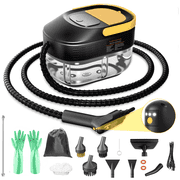 Powerful Steam Cleaner   15s Heat-Up 2500W Handheld Steamer with 3-Level Adjustable Handle 1.6L Tank & 16 Accessories   Portable Steamer for Home, Car, Grease, Grout, Tile & Upholstery