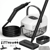 Powerful Steam Cleaner – 15s Heat-Up 2500W Handheld Steamer with 3-Level Adjustable Handle 1.6L Tank & 16 Accessories – Portable Steamer for Home, Car, Grease, Grout, Tile & Upholstery