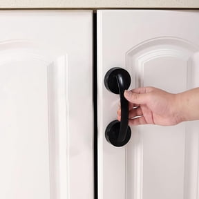 Powerful Suction Cup Glass Mirror Door Handle, Refrigerator Drawer Bathroom Suction Cup Wall handrail, Bathtub Shower Handle Kitchen Drawer Cabinet Handle Suction Cup, Black
