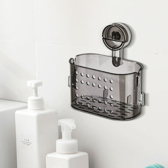 Powerful Suction Cup Wall-Mounted Storage Box Versatile Space-Saving Organizer Easy Installation for Bathroom Kitchen Office