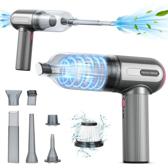 Powerful Suction Handheld Vacuum Cleaner Cordless, Suction and Blowing Portable Car& Pet Hair Vacuum Cleaner, Quick Charge Lightweight Handheld Vacuum with Washable HEPA Filter for Car & Home