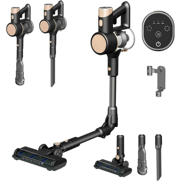 FREE VILLAGE Rechargeable Cordless Vacuum Cleaner Handheld for Home and Car Pet hair,Portable Stick Vacuum for Hard Floor Carpet,Powerful Suction,Bendable Wand,40Min Runtime - Grey