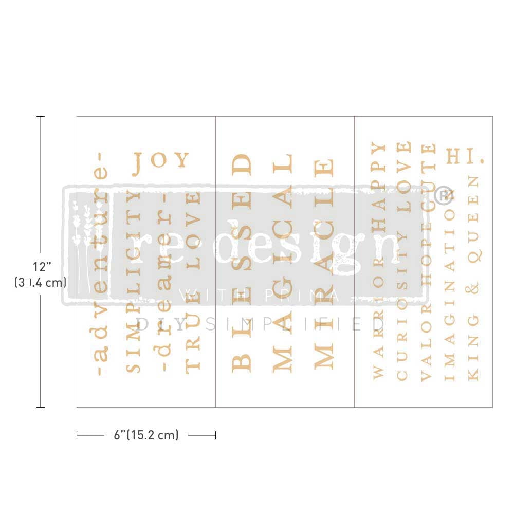 Powerful Words - Small Transfers 6"x12" 3 Sheets Rub on Transfers for Furniture Vintage Rub on Transfers Stickers for Crafts Classic Spring Summer Autumn Decoration Transfers 655350657383
