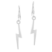 Powerful and Striking Lightning Bolt Sterling Silver Dangle Earrings