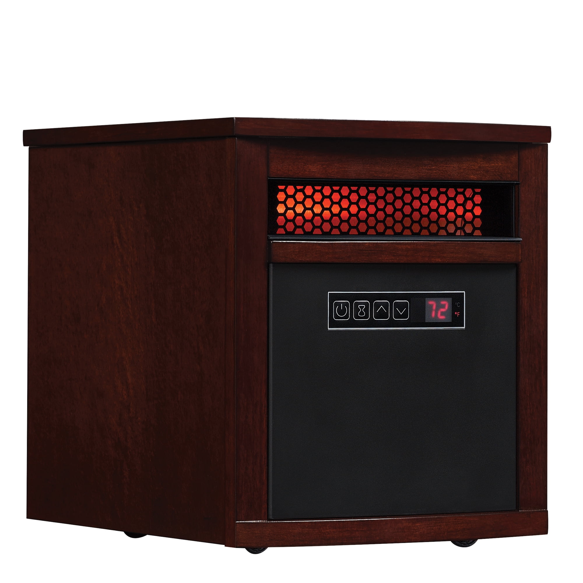 Powerheat Infrared Quartz Space Heater with Safer Plug, Dark Cherry