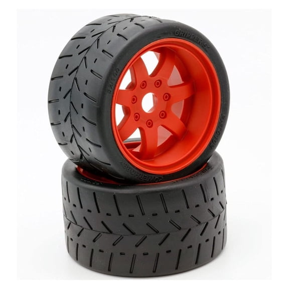 Powerhobby 1/8 Gripper 54/100 Belted Mounted Rear Tires/Wheels 17mm (2) Arrma Felony/Infraction/Limiitless (Red)