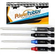 Powerhobby RC Hex Driver 1/4" Power Tool Set Metric 1.5, 2.0, 2.5, 3.0Mm