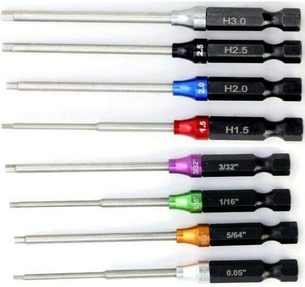 Powerhobby Standard Metric RC Hex Driver 1/4" Power Tool Tip Set Combo