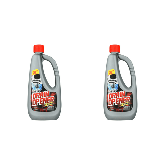 Powerhouse Liquid Drain Opener, Pro Strength,( 2 X 25 fl oz)   2 Pack Bottles