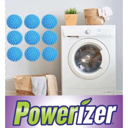 Powerizer Laundry Dryer Balls 9 Pack- Reusable, Alternative to Dryer Sheets and Fabric Softener. Reduce Drying time