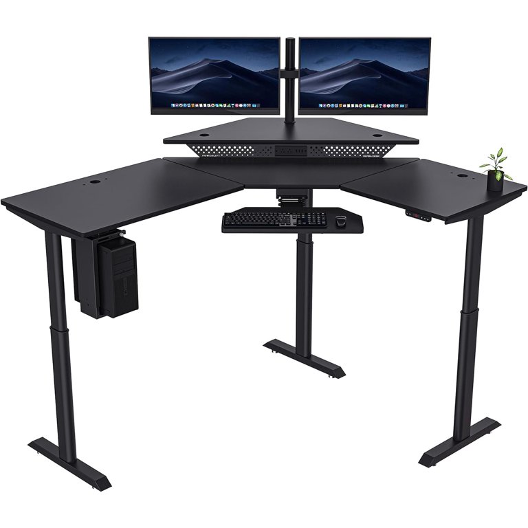 VersaDesk® Powerlift 60"x72" L-Shaped Standing Desk Workstation