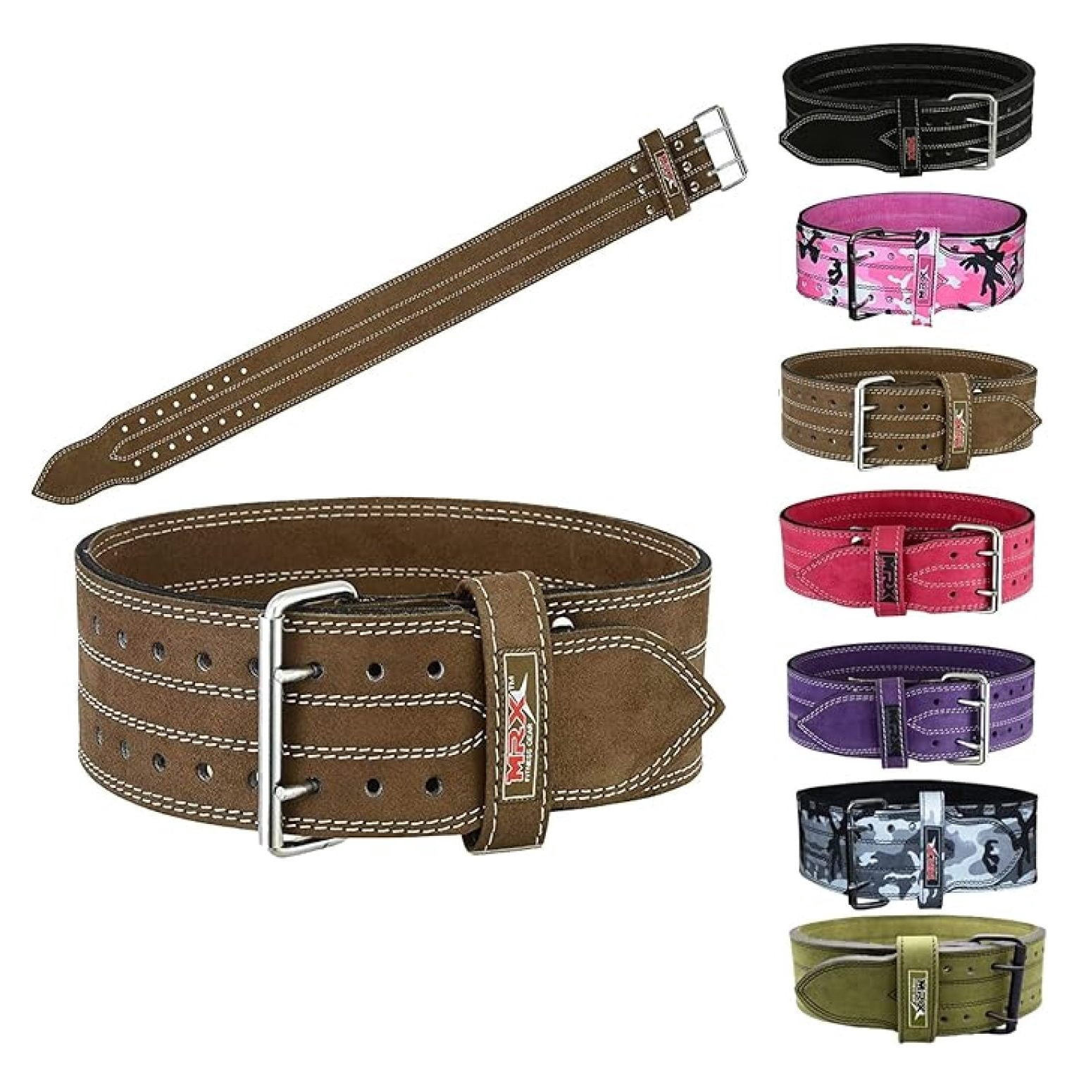 Powerlifting Belt 4 Inch Leather - MRX Weightlifting Belt for Men ...
