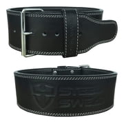 Powerlifting Belt for Weight Lifting - 4" Wide by 10mm Thick - Single Prong Heavy Duty Adjustable Weightlifting Belt, High Grade Leather - BOLT Black Medium