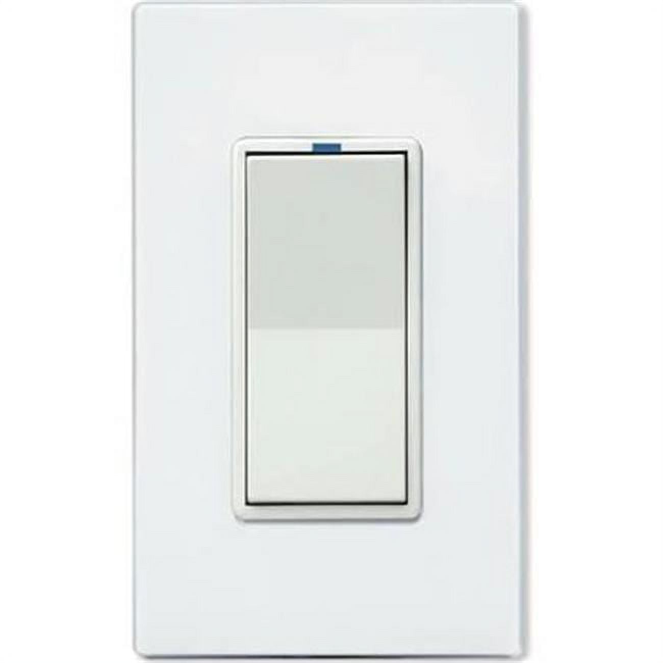 Powerline Control Systems WS1R15W Single Relay Wall Switch, White 15Ah