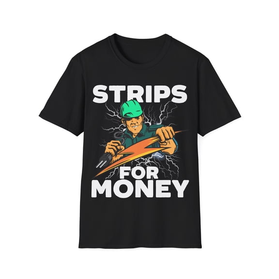 Powerline Electrical Dad Electricians Gift Strips For Money Unisex T-Shirt