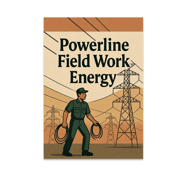 Powerline Field Work Energy - Lineman Enthusiast - 13x19 Poster Print