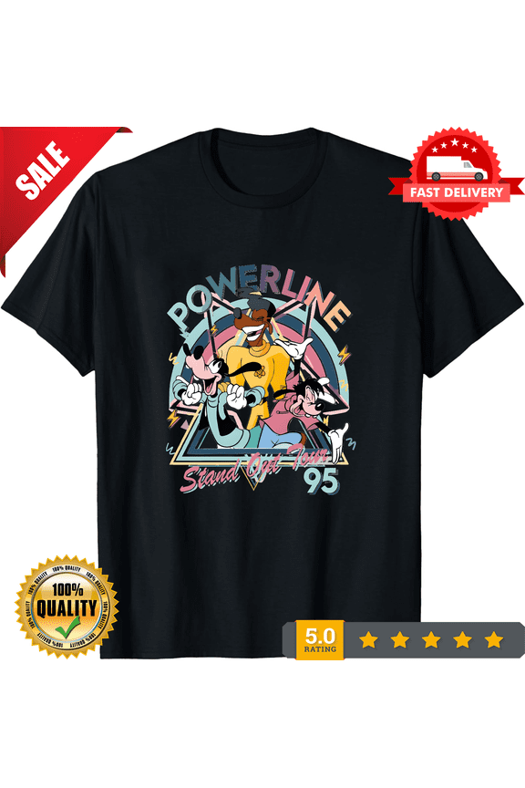 Powerline Goofy Movie Graphic T-Shirt, for men & women, up to size 5XL