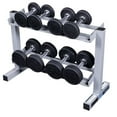 thumbnail image 1 of Powerline - PDR282X-DP100 Dumbbell Rack with 5-20 lbs Premium Rubber Dumbbell Set, 1 of 6